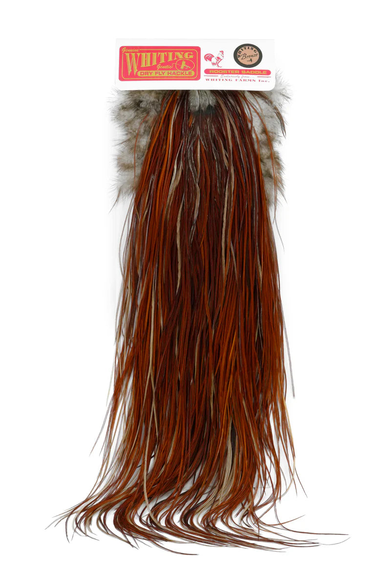 Whiting Dry Fly Rooster Saddle Hackle - Bronze Grade – essential