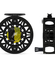 Custom Abel SDS 7/8 Reel Black Body with Peacock Drag Knob and Black Handle, Fly Fishing Australia, New Zealand