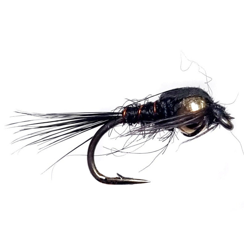 Black Seals Fur Numph Bead head Australia NZ 6110 