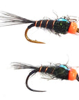 Blk. Sparkle Dub  Orange  B/H Flies X 6