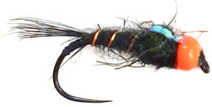 Blk. Sparkle Dub  Orange  B/H Flies X 6