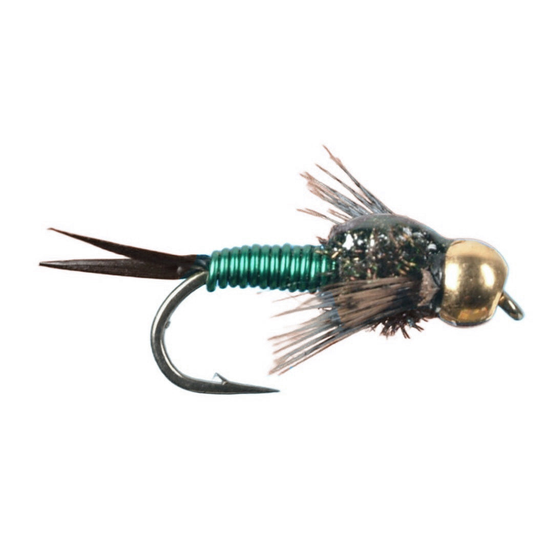Copper John Nymph Barbed Barbless Green Tasmania Australia