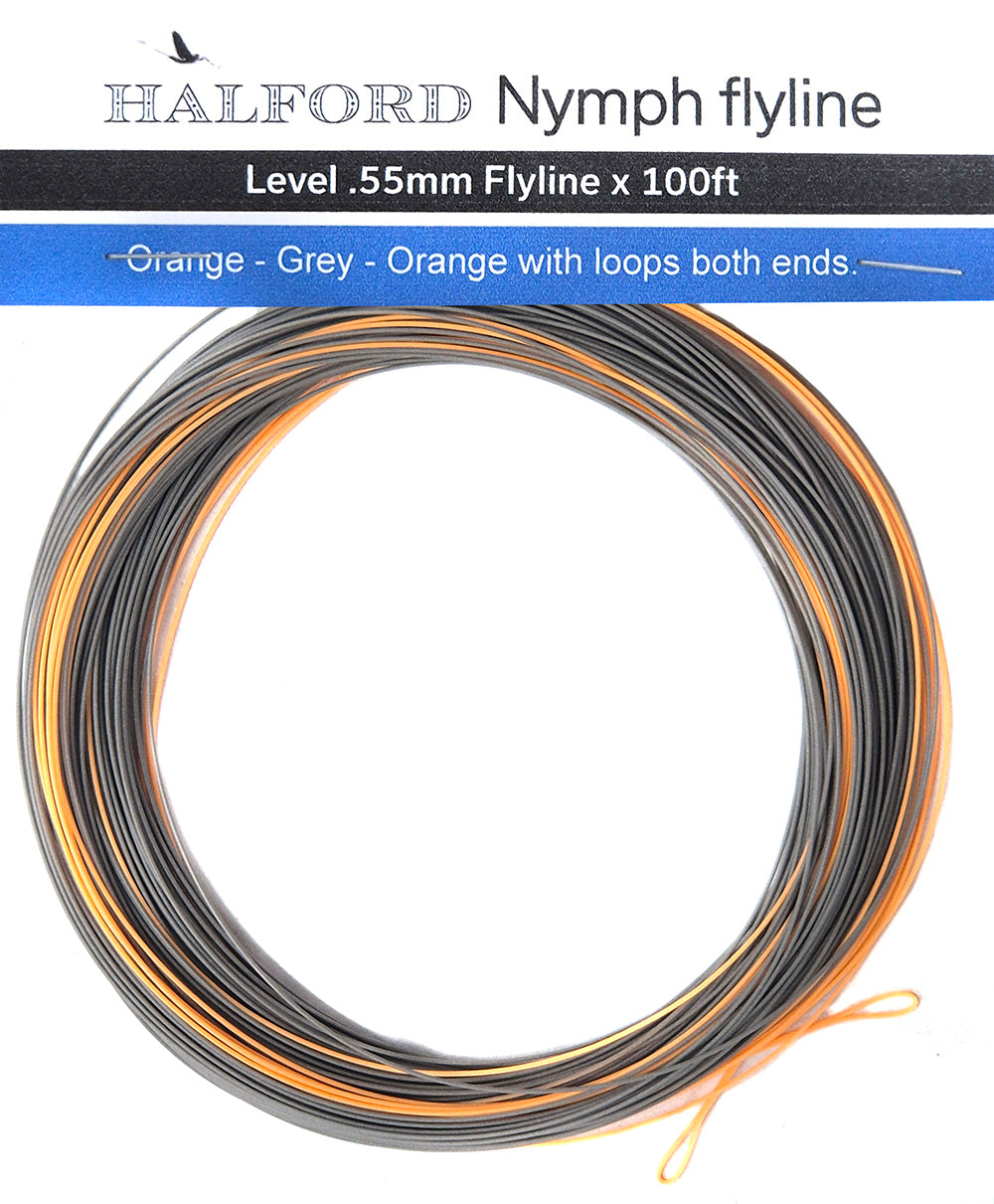 HALFORD Nymph flyline with orange and gray .55mm with loops Australia