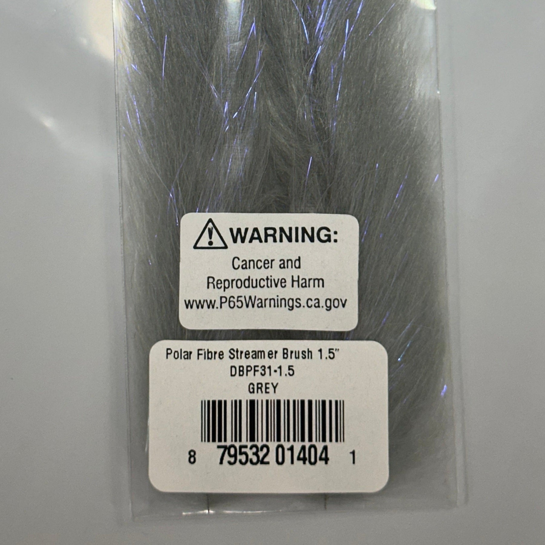 H20 Polar Fibre Streamer Brush 1.5" Grey Fly Tying, Fly Fishing Australia, NZ