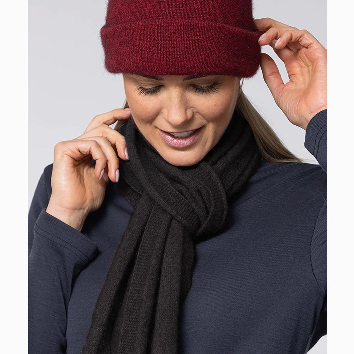 Warm stylish possum merino scarf noble wilde Australia