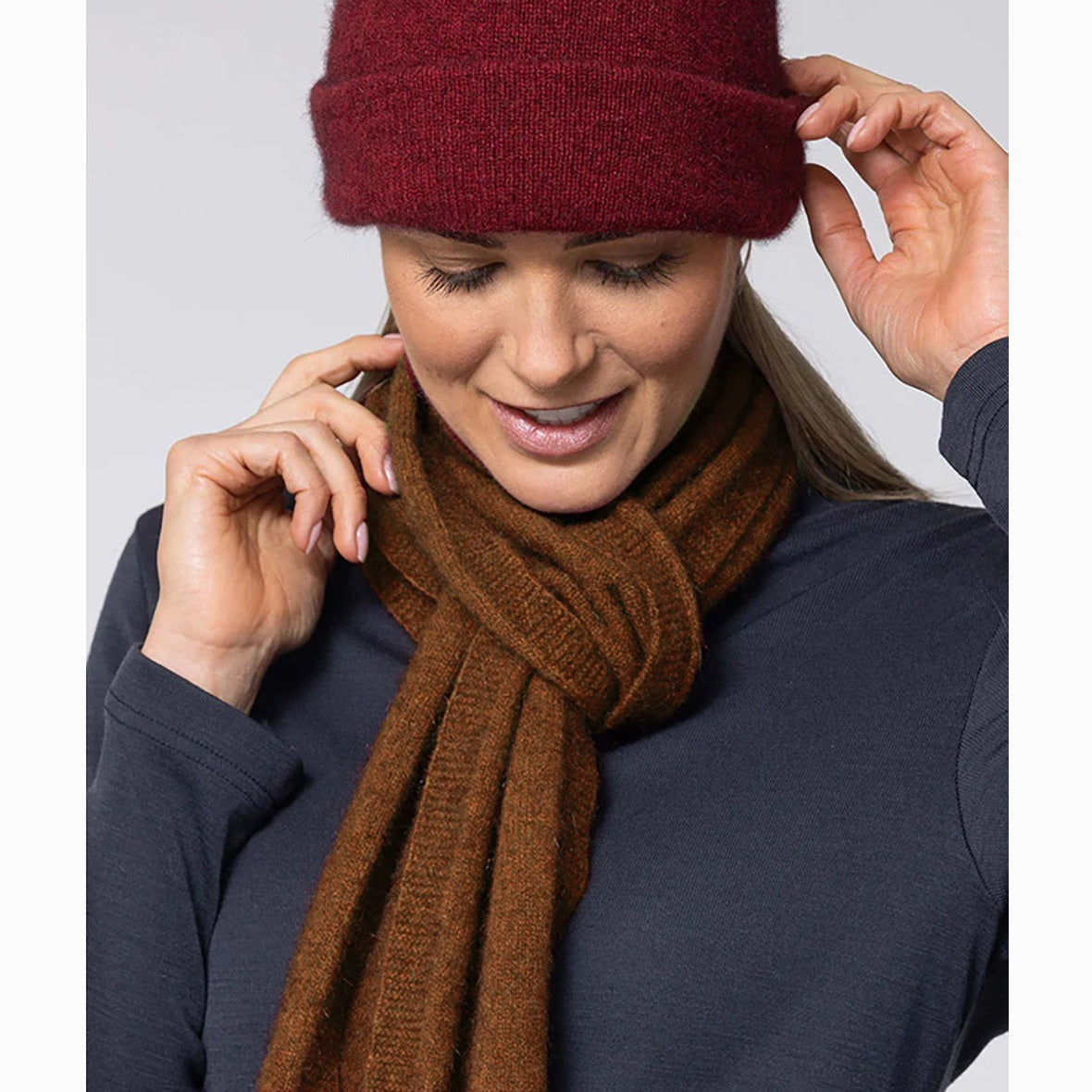 Warm stylish possum merino scarf noble wilde Australia