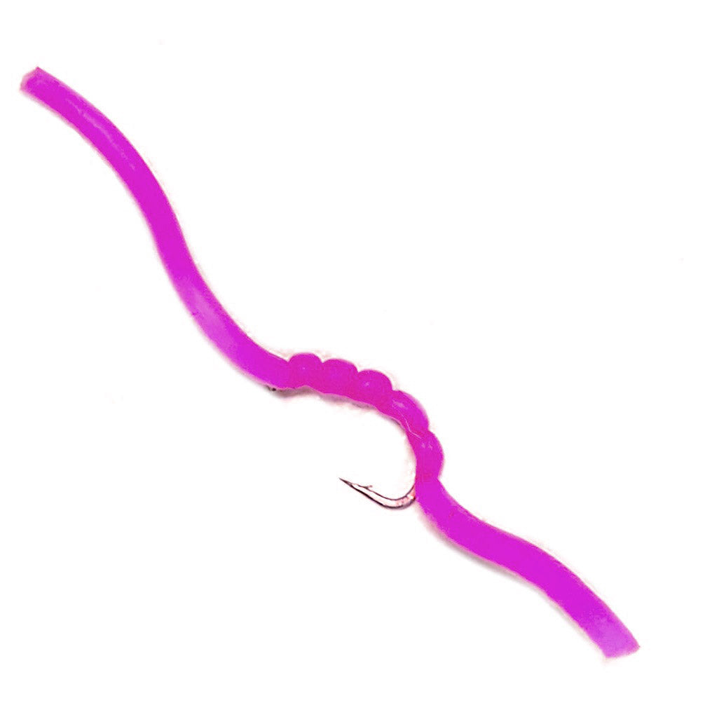 Squirmy Worm Hot Pink Flies X 6