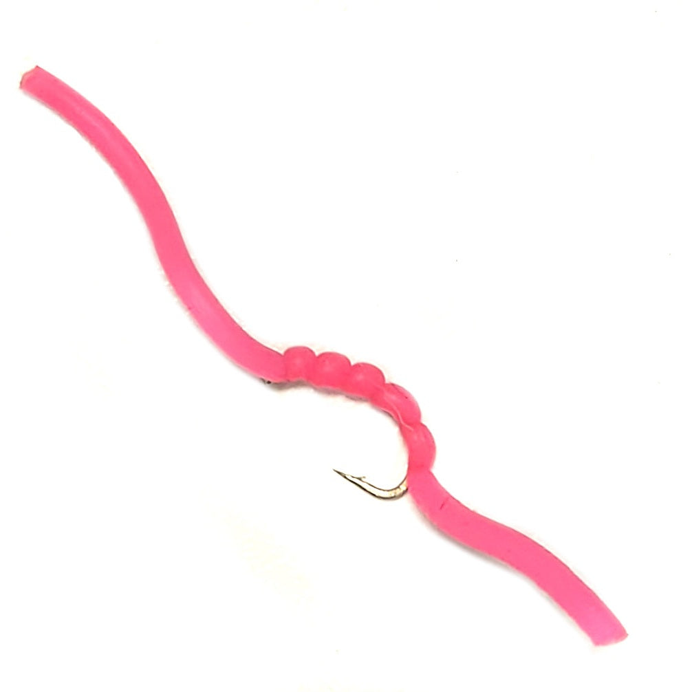 Squirmy Worm Pink Flies X 6
