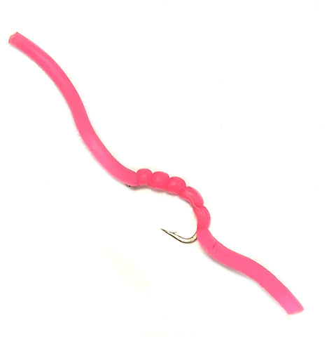 Squirmy Worm Pink Flies X 6