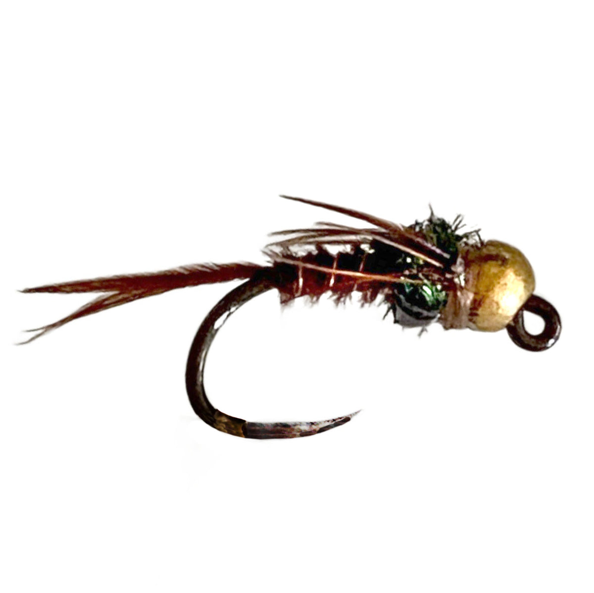 Gold Tungsten Bead Head Flashback Pheasant Tail Jig Nymph Barbless Tasmania Australia
