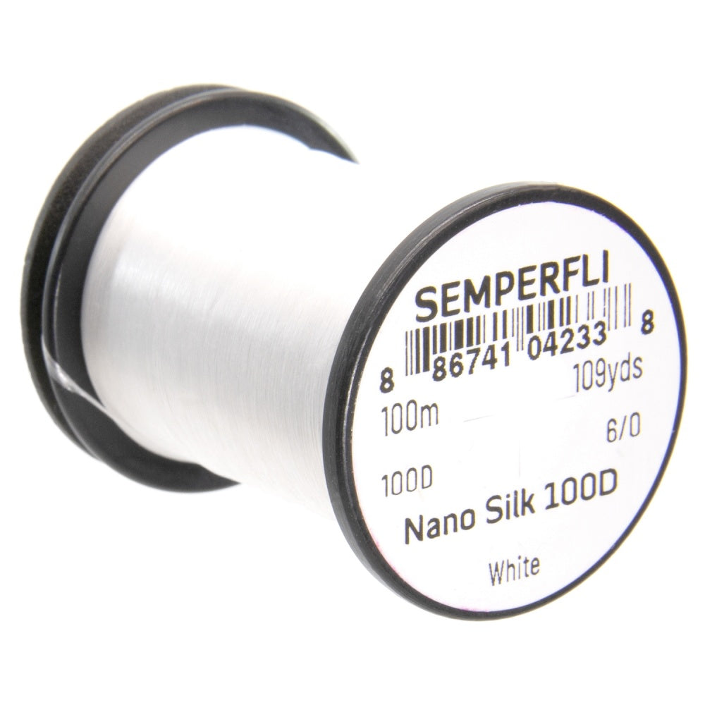 100D White Nano Silk Professional Fly Tying Thread - SEMPERFLI, Fly Fishing, Australia, NZ