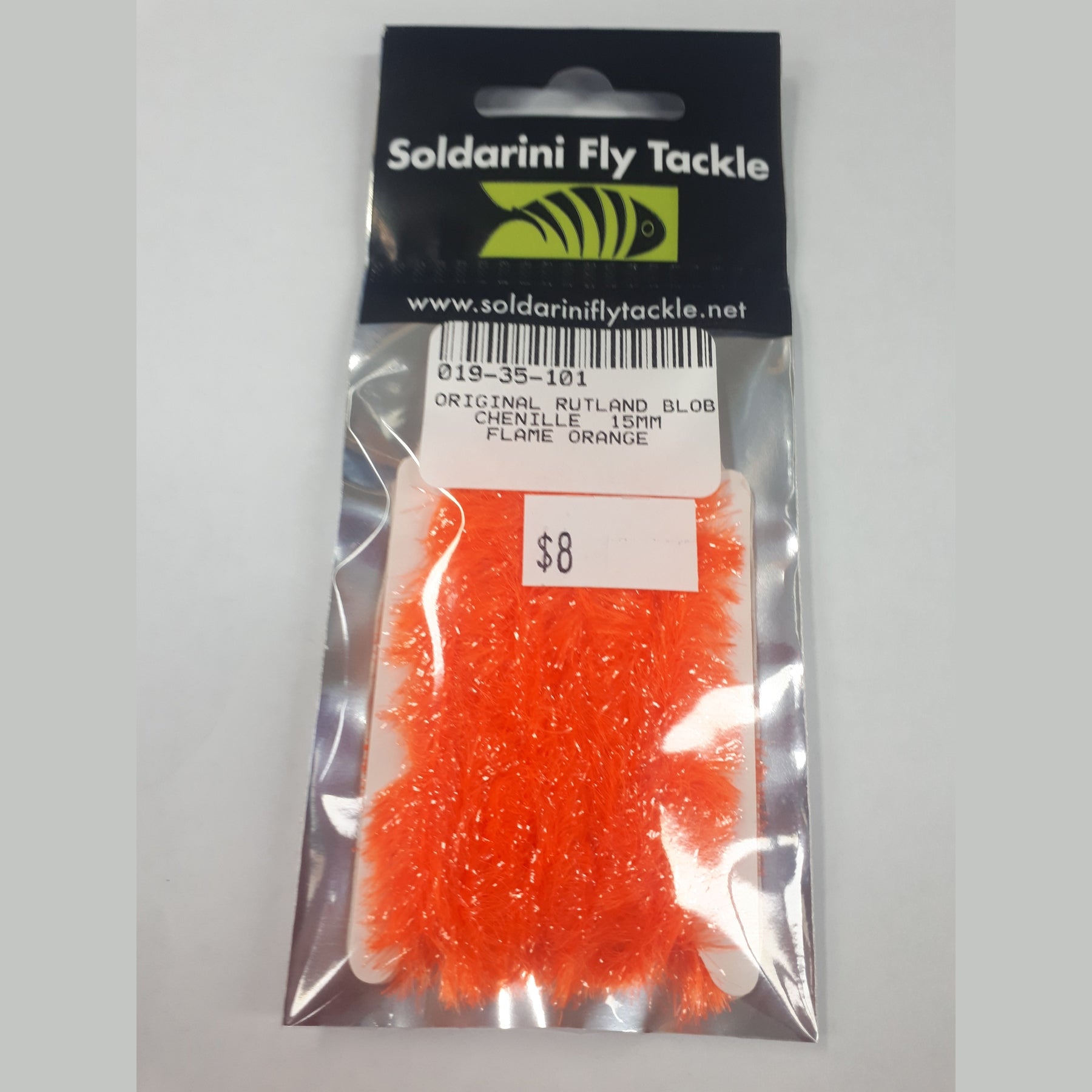 Flame Orange Blob Chenille, Soldarini Tasmania, Australia