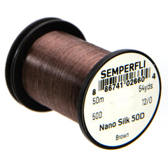50D Brown Nano Silk Professional Fly Tying Thread - SEMPERFLI, Fly Fishing Australia, NZ