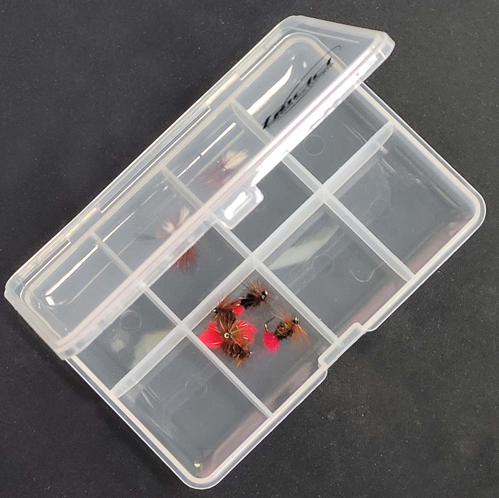 Fly box - clear 8 compartment – essential Flyfisher