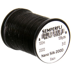 Nano Silk 200D - Black Professional Fly tying Thread - SEMPERFLI, Fly Fishing Australia, NZ