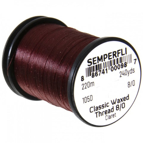 Semperli - 8/0 Claret Waxed Thread, Australia, NZ.
