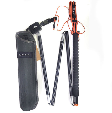 Simms wading staff with retractor black Australia New Zealand