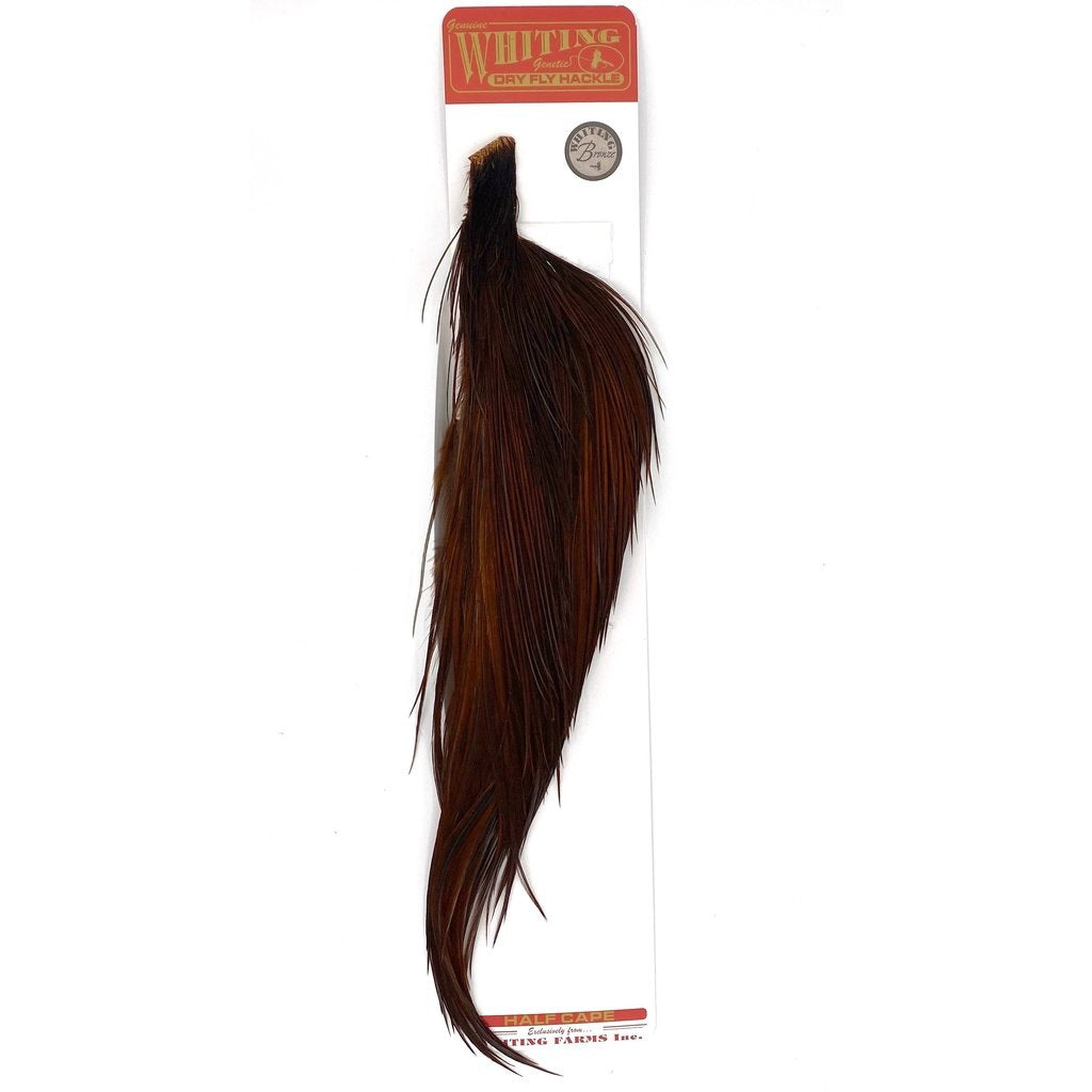Whiting Dry Fly Hackle Rooster 1/2 Cape - Bronze Grade