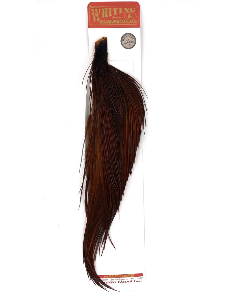Whiting Dry Fly Hackle Rooster 1/2 Cape - Bronze Grade