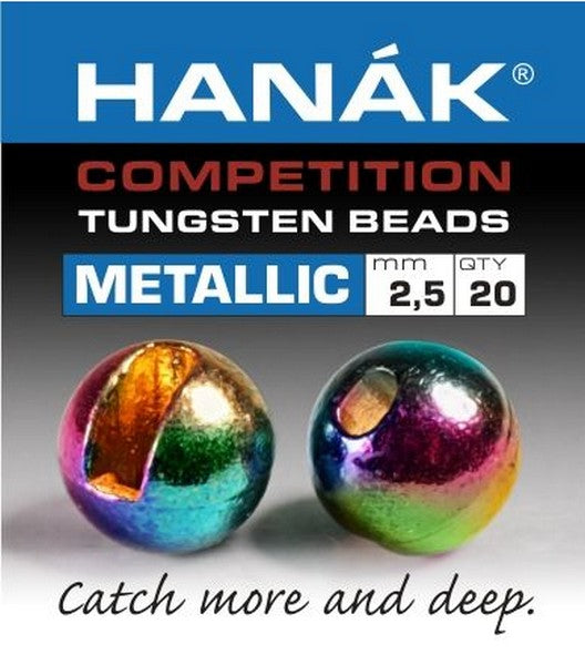 Hanak Competition Tungsten Bead Metallic Slotted Rainbow Tasmania Australia